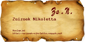 Zsizsek Nikoletta névjegykártya