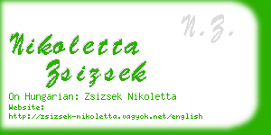 nikoletta zsizsek business card